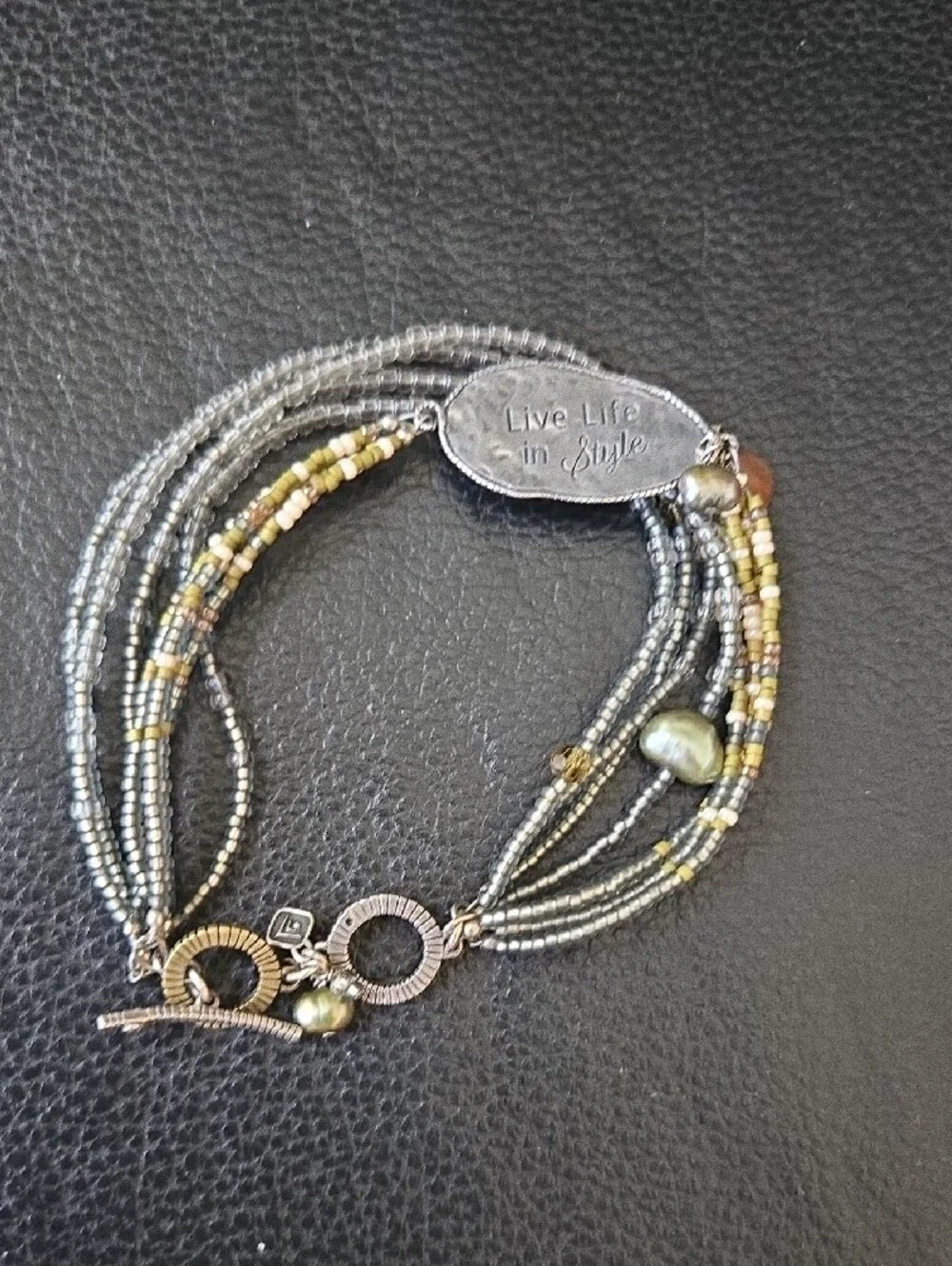 Silpada Live Life Multistrand Beaded Bracelet - Silver & Pale Yellow Accents